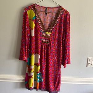 White Mark Couture retro 3/4 sleeve mini dress